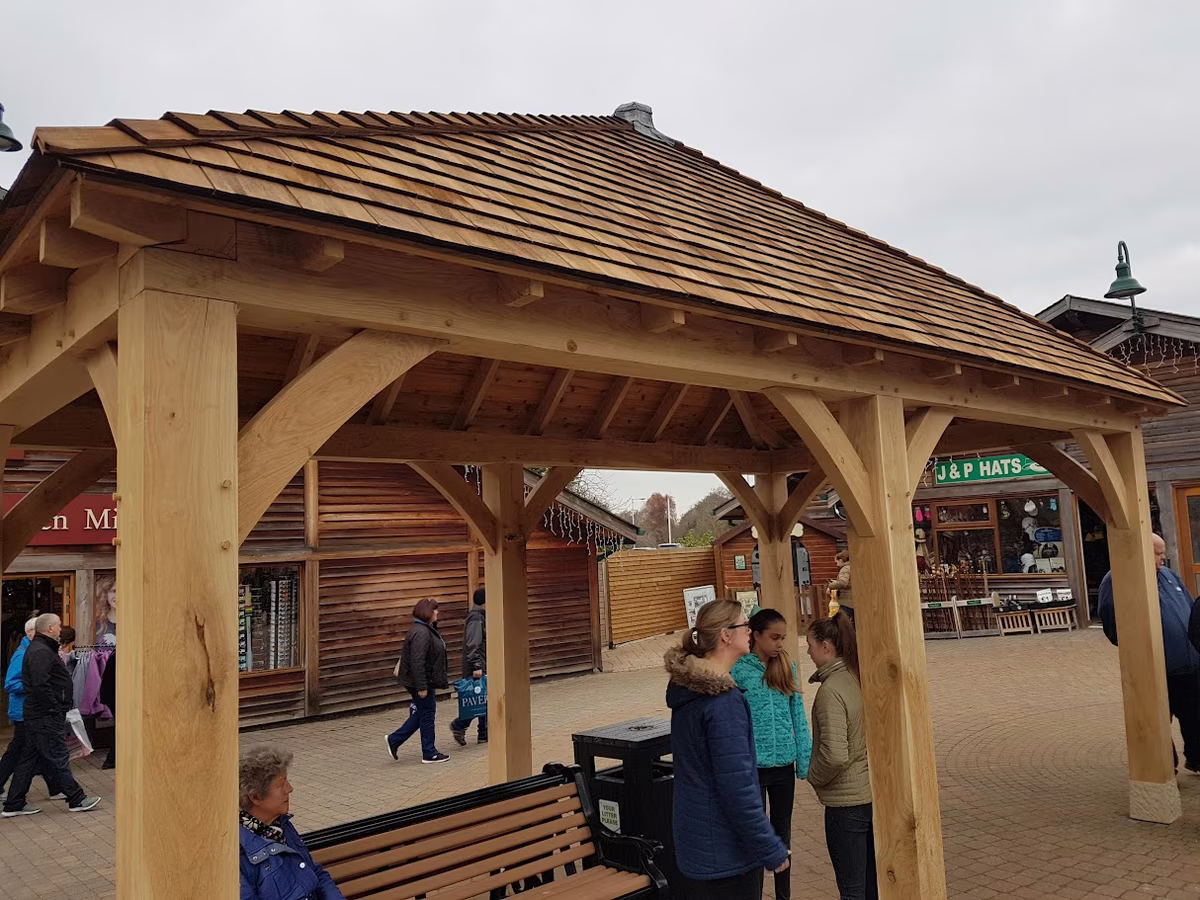 Oak gazebo at Trentham Gardens Shopping Village