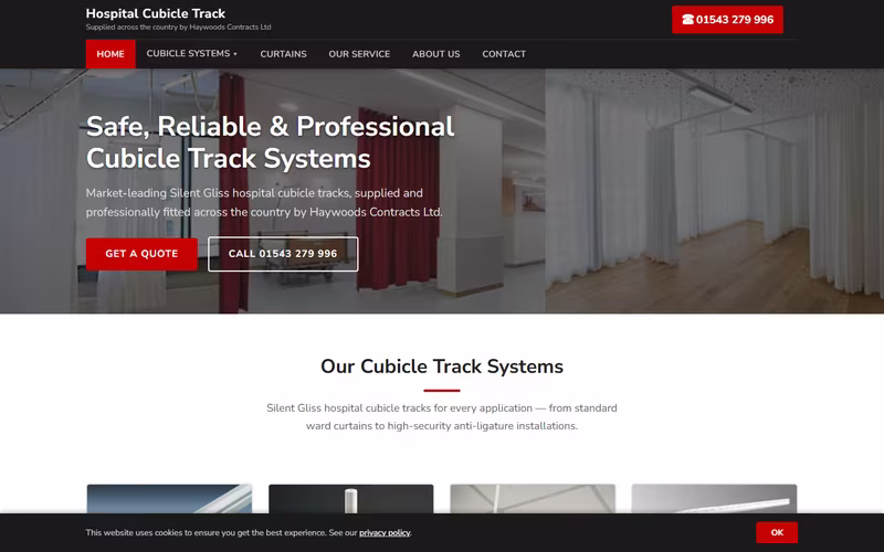 Hospital Cubicle Track website