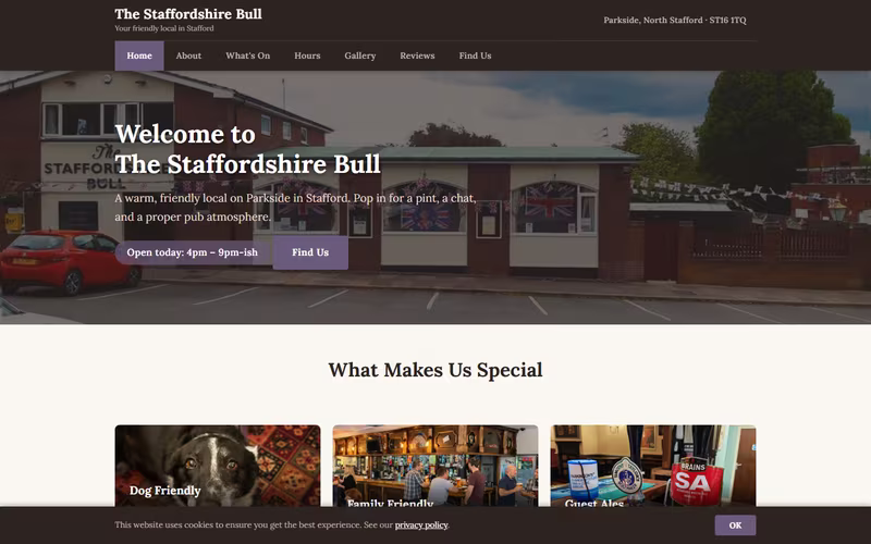 The Staffordshire Bull website