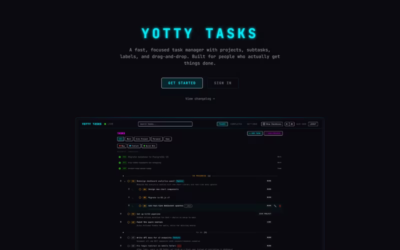 Yotty Tasks web application